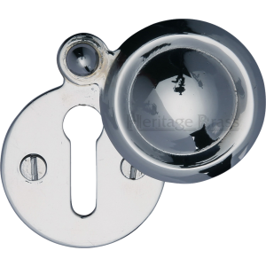 33mm Round Covered Keyhole Escutcheon Polished Chrome