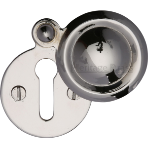 33mm Round Covered Keyhole Escutcheon Polished Nickel