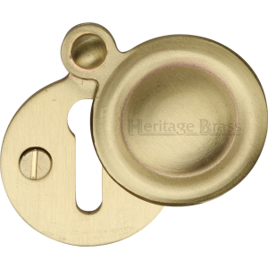 33mm Round Covered Keyhole Escutcheon Satin Brass