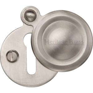 33mm Round Covered Keyhole Escutcheon Satin Nickel