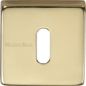 54mm Square Open Keyhole Escutcheon Polished Brass