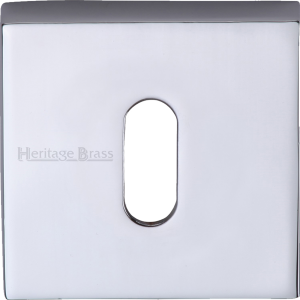 54mm Square Open Keyhole Escutcheon Polished Chrome