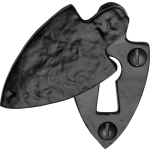 Black Iron Covered Shield Keyhole Escutcheon