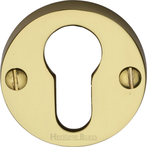 45mm Round Euro Profile Lock Escutcheon Polished Brass