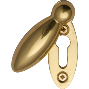 59mm Teardrop Covered Keyhole Escutcheon Polished Brass