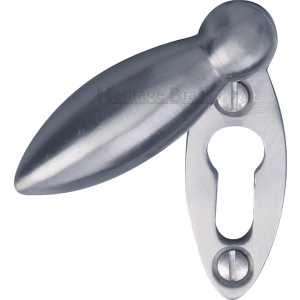 59mm Teardrop Covered Keyhole Escutcheon Satin Chrome