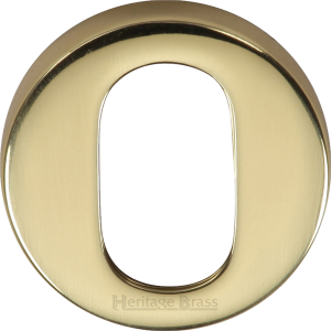 45mm Round Oval Profile Lock Escutcheon Polished Brass