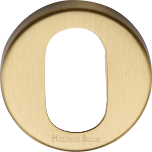 45mm Round Oval Profile Lock Escutcheon Satin Brass