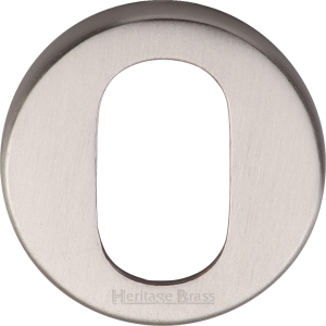 45mm Round Oval Profile Lock Escutcheon Satin Nickel