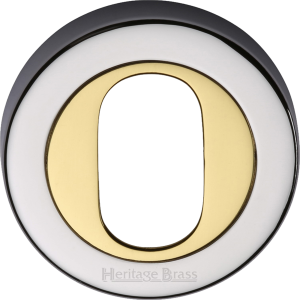 53mm Round Oval Profile Lock Escutcheon Polished Chrome Brass