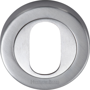 53mm Round Oval Profile Lock Escutcheon Satin Chrome