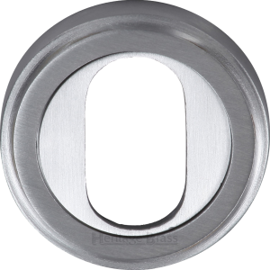 50mm Oval Profile Cylinder Lock Escutcheon Satin Chrome