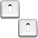 Lugano Open Standard Keyhole Escutcheons Polished Chrome