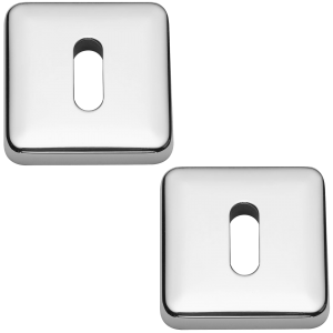 Lugano Open Standard Keyhole Escutcheons Polished Chrome