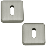 Lugano Open Standard Keyhole Escutcheons Satin Nickel