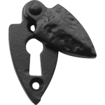 Black Iron Shield Covered Keyhole Escutcheon