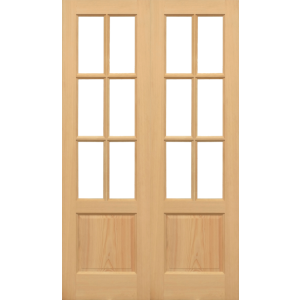 36 x 78 Hemlock GTP 2 Panel French Doors Unglazed