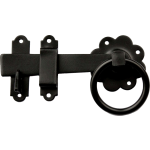 Plain Ring Gate Latch Catch Black