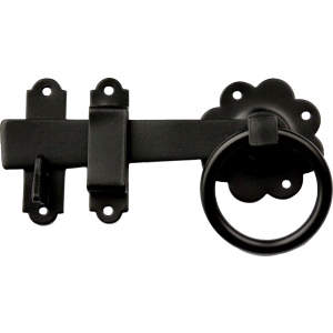 Plain Ring Gate Latch Catch Black