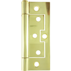 100mm Hurlinge Fixed Pin Butt Hinge Polished Brass