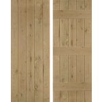 24 x 78 Solid Rustic Oak Ledged Door