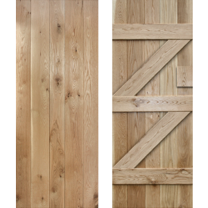 27 x 78 Ledged Braced  Solid Oak Cottage Door