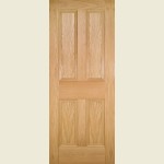 24 x 78 Inch Kingston Oak Flat 4-Panel Door 610 x 1981 x 35mm