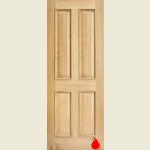 27 x 78 Regency 4-Panel Bolection Raised Beadings Oak Fire Door