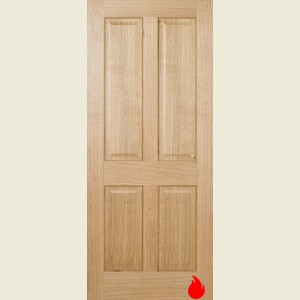 30 x 78 Regency 4-Panel Oak Fire Door