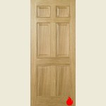 27 x 78 Regency 6-Panel Pre Finished Oak Fire Door