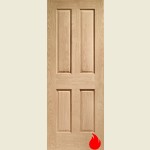 24 x 78 Classic Victorian 4-Panel Oak Fire Door