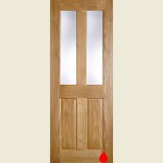 27 x 78 Bury Pre Finished Oak Clear Glass Fire Door 686 x 1981 x 44 mm