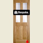 Bespoke Bury Pre Finished Oak Clear Glass Fire Door