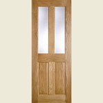 24 x 78 Bury Pre Finished Oak Clear Bevelled Glass Door 610 x 1981