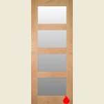 27 x 78 Coventry 4 Panel Clear Glazed Oak Fire Door 686 x 1981 x 44