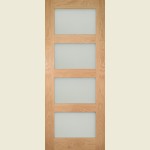 24 x 78 Coventry 4 Panel Frosted Glass Oak Door 610 x 1981