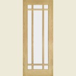 24 x 78 Kerry Oak Door Clear Bevelled Glass