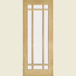 30 x 78 Kerry Oak Door Clear Bevelled Glass