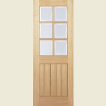 24 x 78 Mexicano Oak Glazed Door