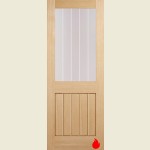 30 x 78 Mexicano Oak Half Glazed Fire Door