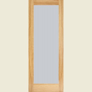 726 x 2040 x 40 mm Pattern 10 One Panel Oak Obscure Glazed Door