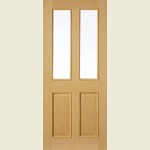 27 x 78 Rockingham Oak 2-Light Clear Glass Door 686 x 1981 x 35mm