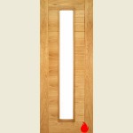 24 x 78 Seville Oak Glazed Fire Door 610 x 1981 x 44