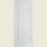 27 x 78 White Primed Contemporary 4-Panel Door