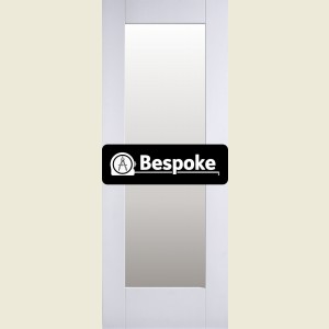 Bespoke Pattern 10 Shaker White Primed Door Clear Glass