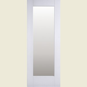 30 x 78 Pattern 10 Shaker White Primed Door Clear Glass 762 x 1981 x 35mm