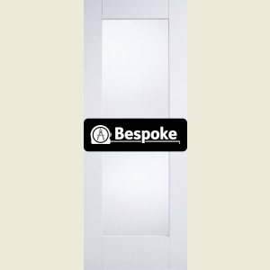 Bespoke Pattern 10 Shaker White Primed Door Frosted Glass