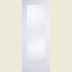 18 x 78 Pattern 10 Shaker White Primed Door Frosted Glass 457 x 1981 x 35mm