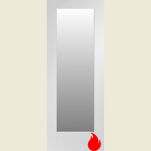 726 x 2040 x 44mm Pattern 10 White Primed Clear Glazed FD30 Fire Door
