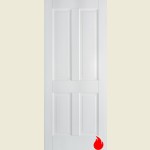 27 x 78 Canterbury 4 Panel White Primed FD30 Fire Door 686 x 1981 x 44mm